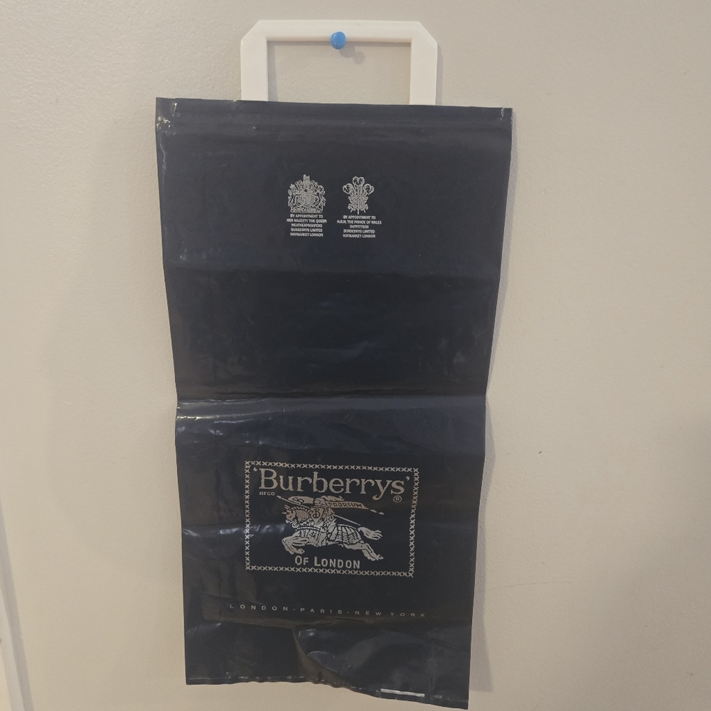 Vintage Burberrys of London Plastic Shopping Bag with Handle